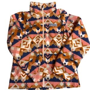 Columbia Girls Fleece Jacket Medium 10/12 Aztec Geometric‎ Full Zip